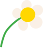 Simple White Cartoon Daisy Clip Art